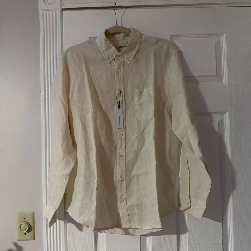 Taylor Stitch The Jack in Vintage White Linen Shirt 40